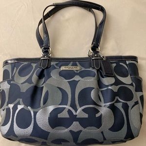 Authentic Coach Bag, Navy & Silver. Barely used in like new condition.